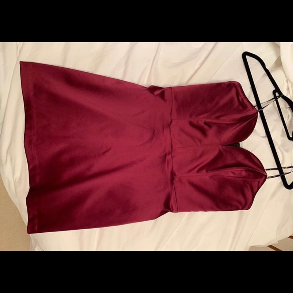 Satin plum purple strapless dress